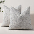 Dezene Striped Throw Pillow Covers 22X22 Set Of 2 Blue Textured Boucle Chic Morden Boho Accent Farmhouse Square Decorative Couch