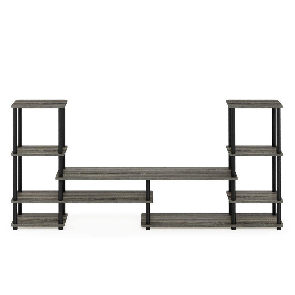 Furinno Turn-N-Tube Grand Entertainment Center, French Oak Grey/Black