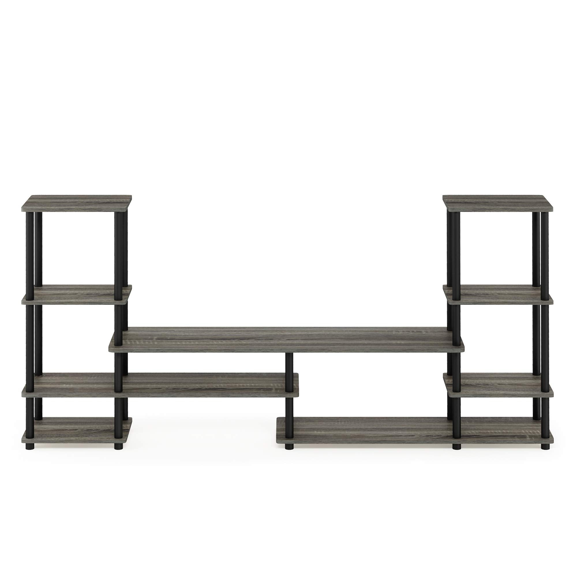 Furinno Turn-N-Tube Grand Entertainment Center, French Oak Grey/Black