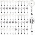 Fulmoon 50 Pcs Badge Reels Retractable With Swivel Alligator Clip, Round Id Badge Holders Nursing Name Badge Reels And And Vinyl