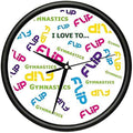 SignMission Beagle Love to FLIP Wall Clock Gymnast Leotard Competition Gym Gift