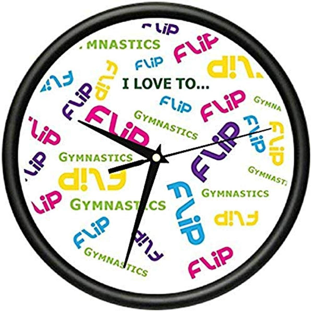 SignMission Beagle Love to FLIP Wall Clock Gymnast Leotard Competition Gym Gift