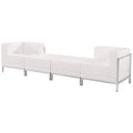 Flash Furniture HERCULES Imagination Series White LeatherSoft 4 Piece Chair & Ottoman Set