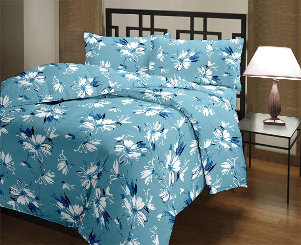 Deilyvery Poly Cotton Black & Red Flower Printed Reversible Double Bed Comforter Dohar/Blanket/Dohar/Quilt