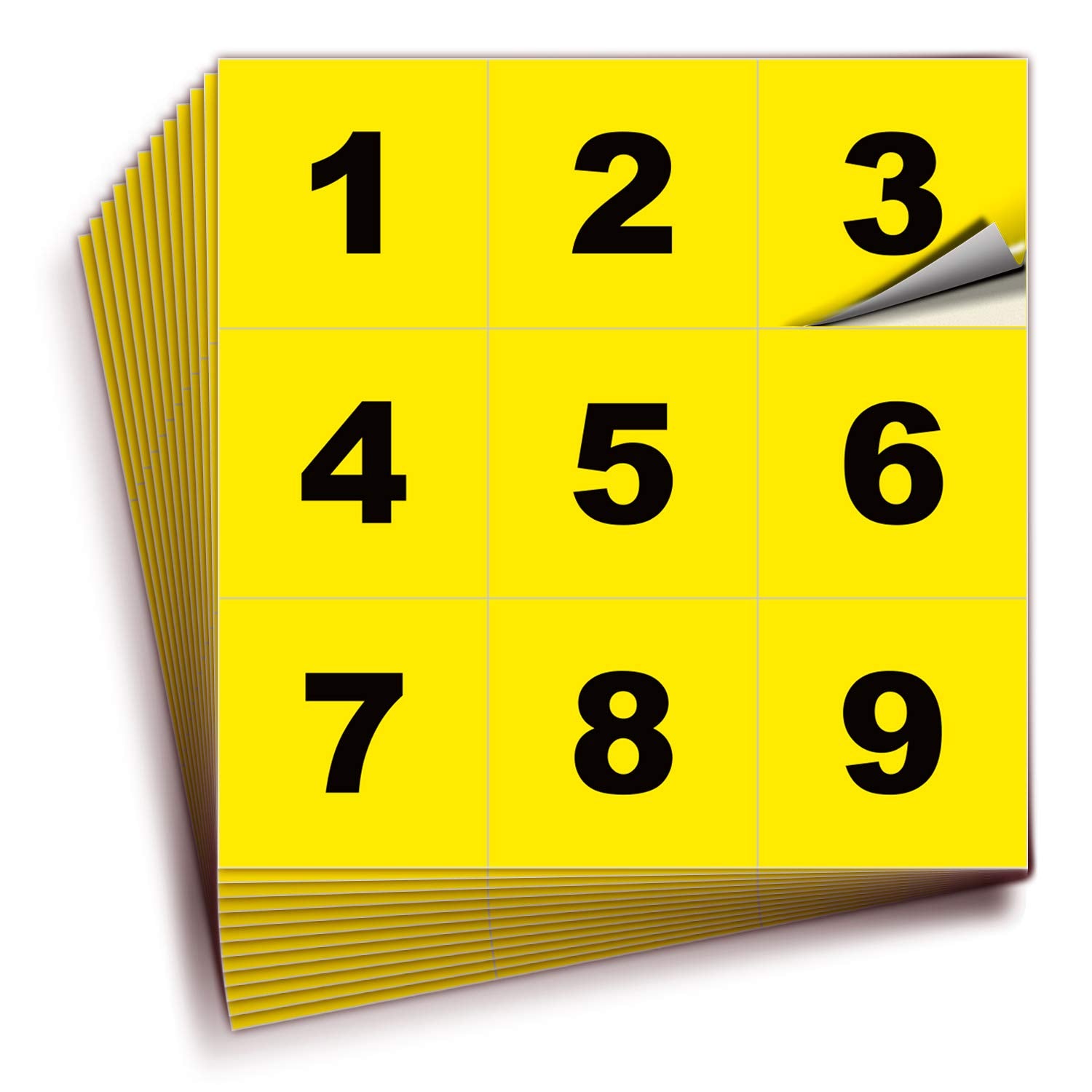 Isyfix Yellow Consecutive Number Stickers - 1 To 100, 2-Inch, 1 Set - Vinyl Self Adhesive Premium Decal, Ideal For Inventory, St