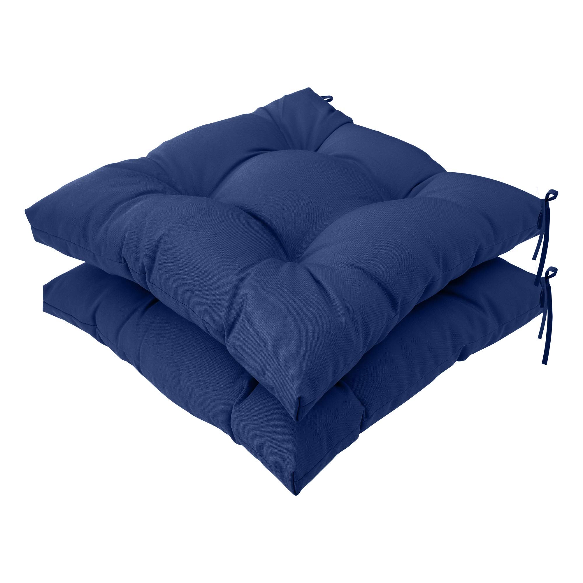Qilloway Indoor/Outdoor Square Seat Patio Cushion -Set Of 2,19-Inches(Navy)