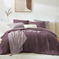 Wrensonge Queen Comforter Set - 7 Pieces Italian Plum Soft Bed In A Bag Queen With Fitted Sheet, Flat Sheet, 2 Pillow Shams, And