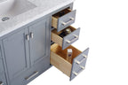 Laviva Wilson 48 - Grey Cabinet Matte White Viva Stone Solid Surface Countertop