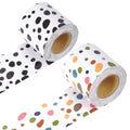 Wedtygh 2 Set Painted Dot Bulletin Board Borders,100Ft Back To School Classroom Decoration Borders Painted Dots Scalloped Border