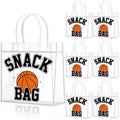 Wesnoy 20 Pcs Basketball Snack Bags Basketball Party Favor with Handles Reusable Sport Themed Treat Bags for Candy Birthday Part