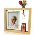 Twotigers 2.8 Small Urn for Human Ashes and Memorial Picture Frame Hold a 4 x 6 Photo, Mini Rose Gold Keepsake Urn with Picture 