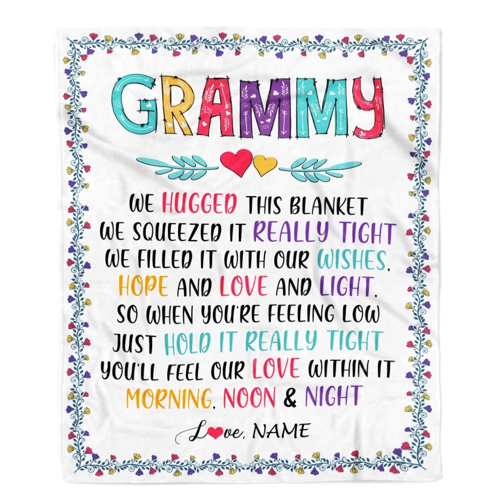 Centurytee Personalized Grammy Blanket From Grandkids We Hugged This Blanket Grammy Birthday Mothers Day Christmas Customized Gi