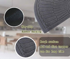 E-View Half Round Door Mat Mud Dirt Trapper Shoe Scraper Mat Entry Mat Rugs For Front Door Low Profile Indoor Washable