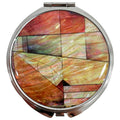 Nacreh Portable Makeup Compact Double Magnifying Mirror Cosmestic Foldable Pocket Style Unique Mother of Pearl Design (Patchwork