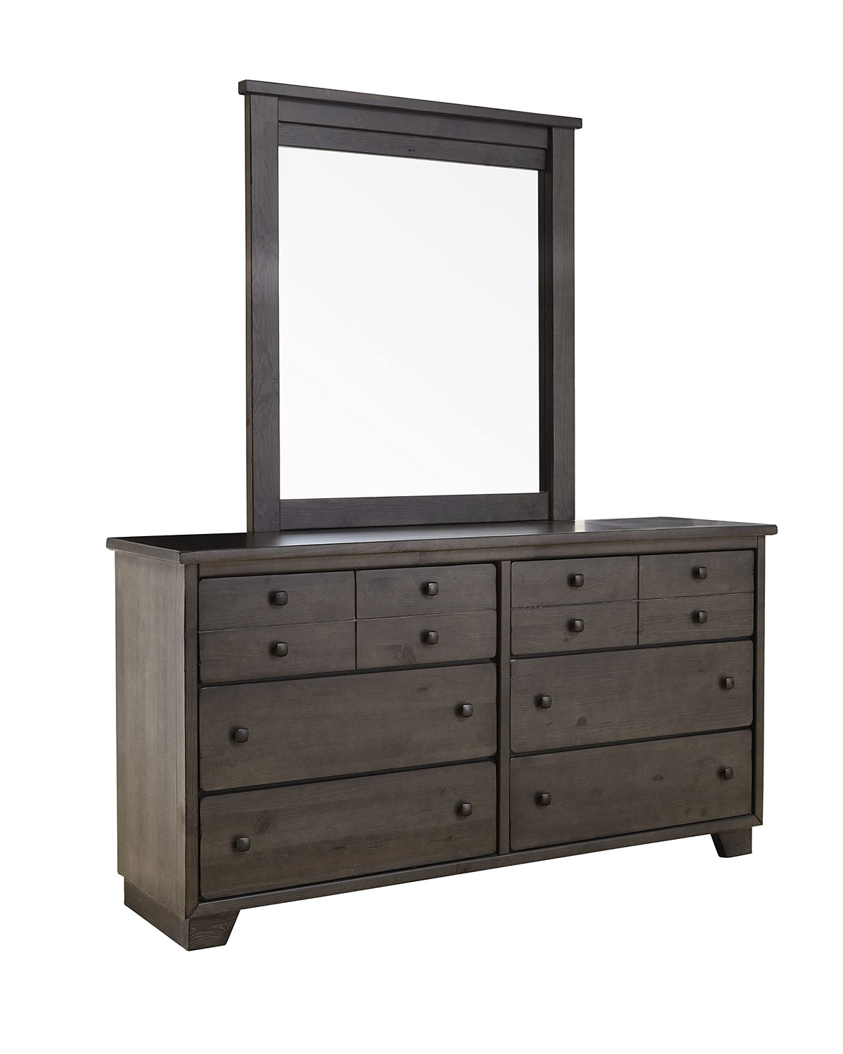 Progressive Furniture Diego Drawer Dresser With Mirror, 65&quot; W X 17&quot; D X 76&quot; H, Grey