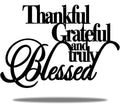 Vivegate Thankful Grateful Blessed Wall Decor - Home Thankful Iron Wall Decor Blessed Wall Signs for Home Decor Entry Way (Large