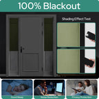 Homeideas 100% Blackout Sidelight Curtains For Front Door, Side Door Window Curtains, Front Door Curtains For Small Window, Thermal Insulated Door Window Covering, (1 Panel, W12 X L54, Sage Green)