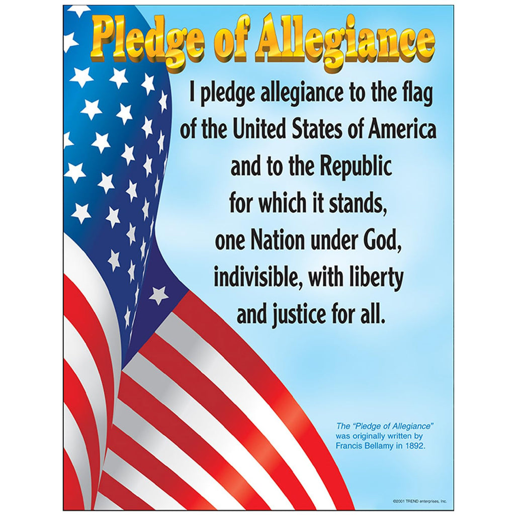 Trend Enterprises Pledge of Allegiance Learning Chart T-38004 Multi 17" x 22"