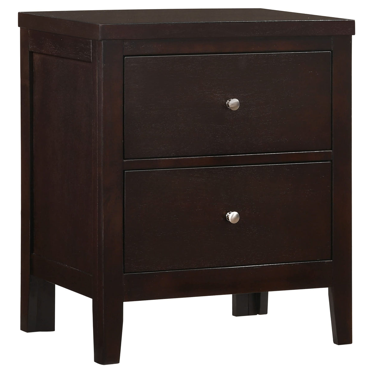 Coaster Home Furnishings Carlton Contemporary Wood 2-Drawer Bedroom Nightstand Bedside Table Organizer Unit Cappuccino 202092