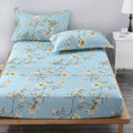 Nanko Queen Fitted Bed Sheet 80X60 Deep Pocket Mattress Teal Floral Farmhouse Best Luxury Cool Soft Lightweight Microfiber Beddi
