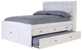 OS Home and Office Furniture Model 80221K3-22 Solid Pine Full Sized Captains Bookcase Bed with 3 Spacious Under Bed Drawers and 