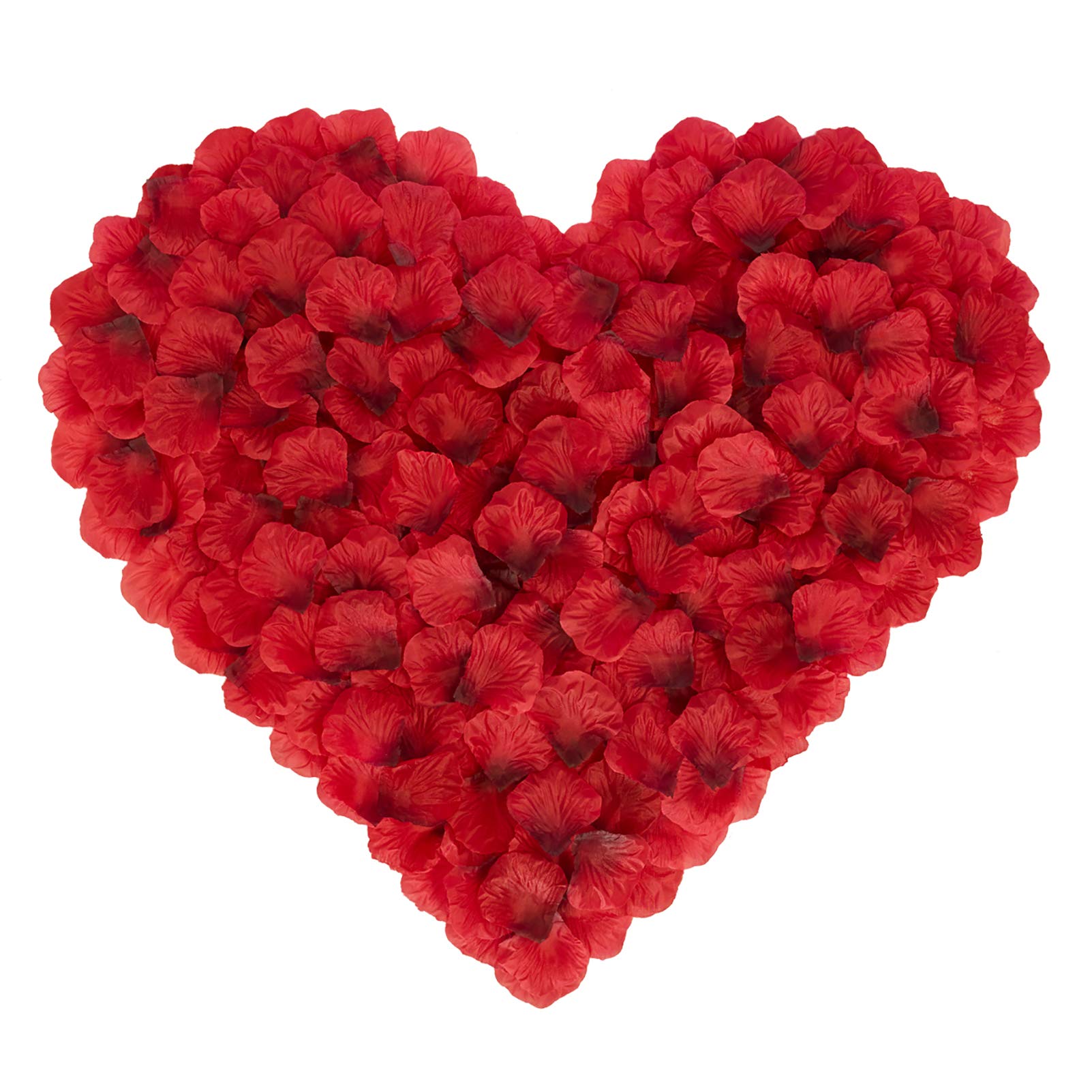 BESKIT 2100 PCS Dark Red Silk Rose Petals for Valentines Day, Wedding, Romantic Night, Party Flower Decorations