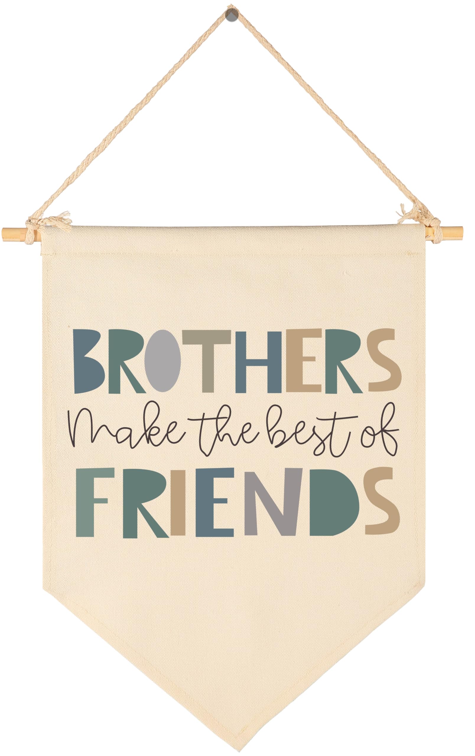 Brothers Make the Best Friends-Sign Above Crib-Flag Wall Decor Gifts for Baby Boys Girls Kids-Canvas Hanging Pennant Banner Wall