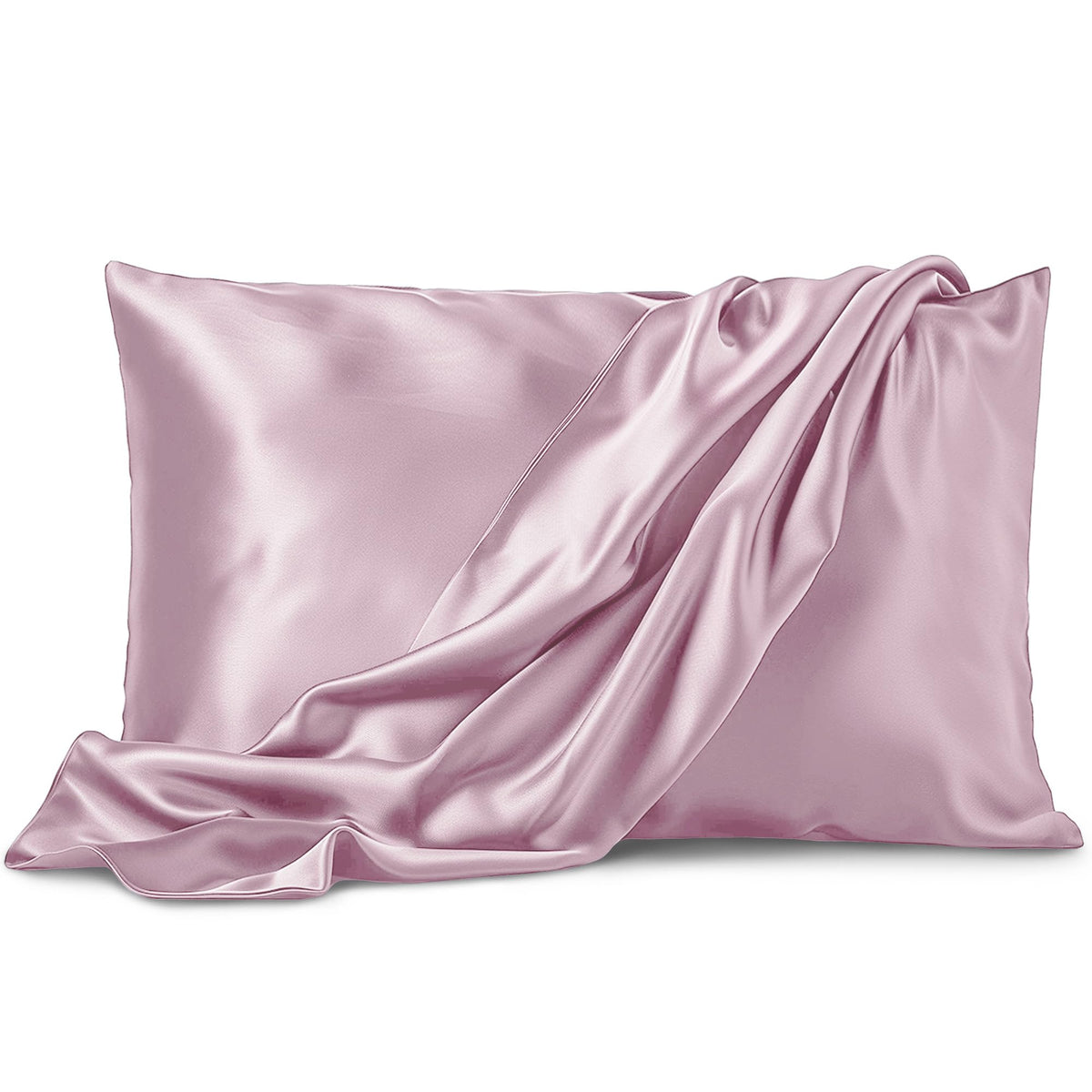 Pure Bedding Satin Pillowcase 2 Pack - King Size (20'X40', Champagne Pink) - Silky Pillow Cases For Hair And Skin - Satin Pill