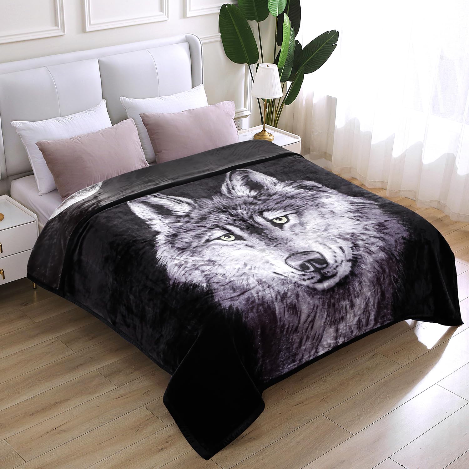 Jyk Soft Blanket Korean Mink Blanket, 5 Lb Fleece Blanket Queen 75'' X 87'' - 2 Ply Reversible 520Gsm Super Soft Plush, Thick, W