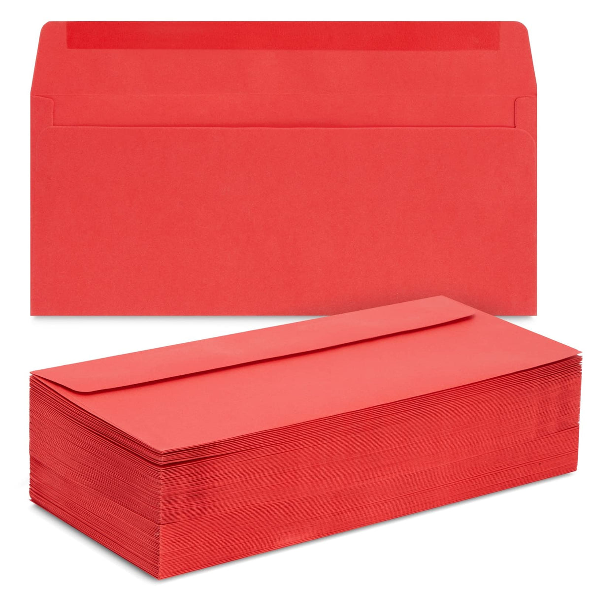 100 Pack #10 Red Envelopes With Square Flap For Mailing Letters, Invitations (4 1/8 X 9 1/2 In)