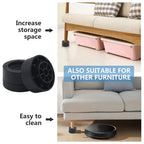 Hanihua 4 Sets Black Round Furniture Risers, Heavy Duty Bed Risers Lifts Height 1'', 2'', 3 Inch, Adjustable Bed Lifts Risers Fo