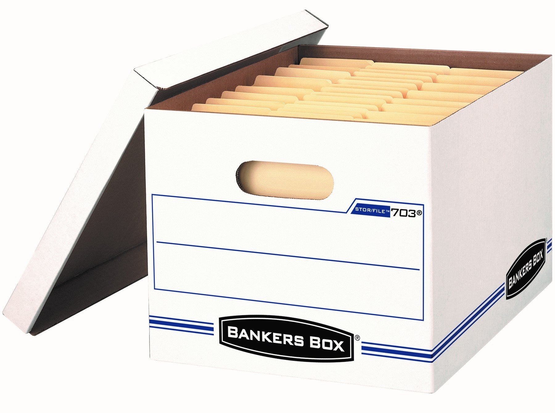 Bankers Box File Storage Box With Lift-Off Lid, Letter/Legal, 12 X 10 X 15 Inches, White, 4-Pack (0070329)