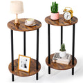 BITYODD Small Round End Table, Side Table for Bedroom, Round End Table Living Room, Small Accent Table, Small Table for Small Sp