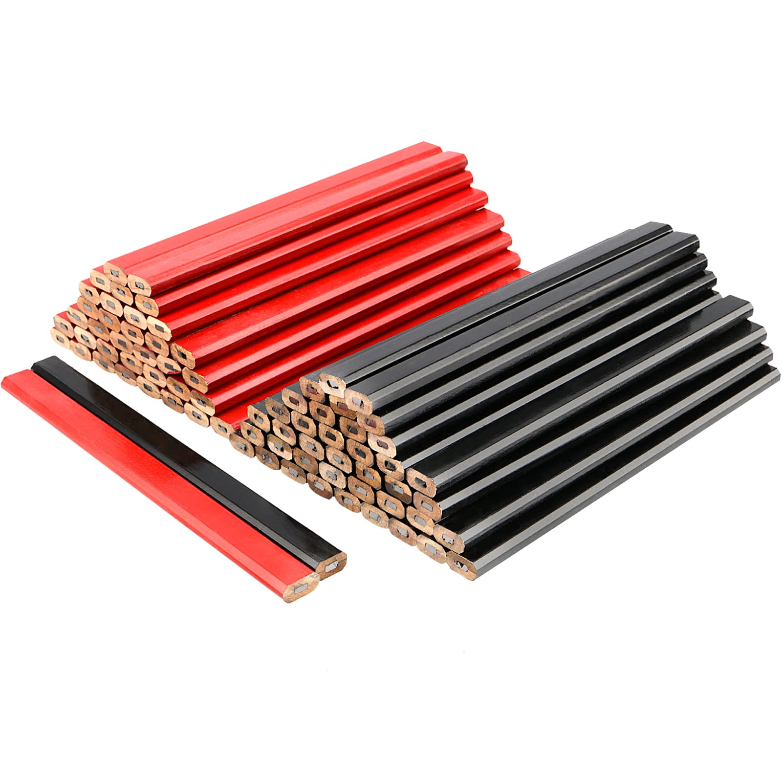 Muklei 288 Pcs 7 Inch Carpenter Pencils, Construction Pencil, Hard Black Carpenter Marking Pencils Octagonal Contractor Pencils