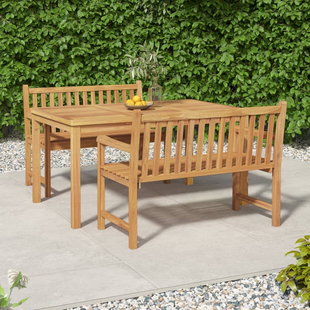 vidaXL Solid Teak Wood Patio Dining Set - Thumbnail 5