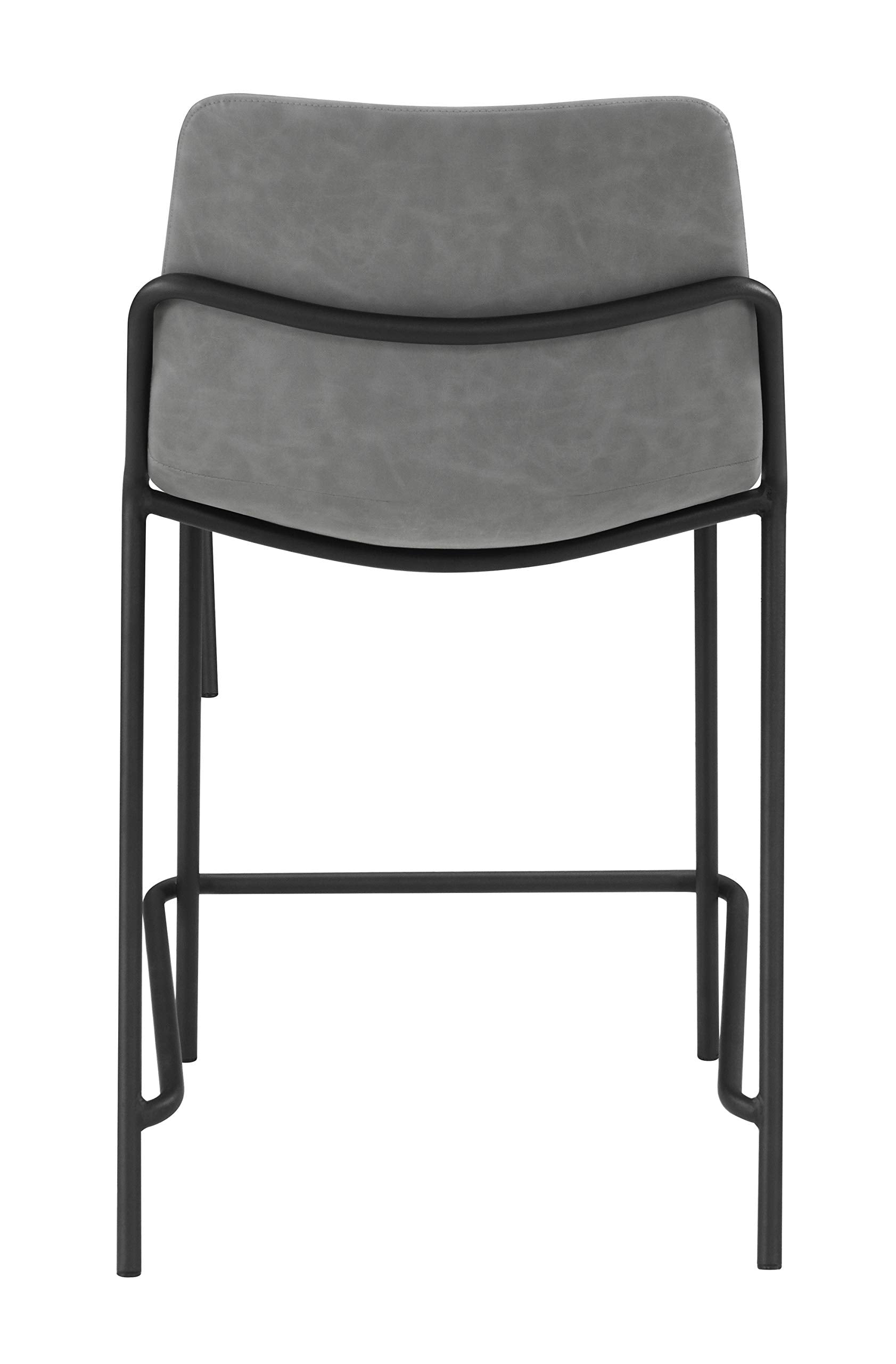 Coaster Home Furnishings Solid Back Upholstered Counter Height Stools Grey and Black (Set of 2) (183452)