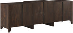 Crosley Furniture Ronin Low Profile Tv Stand For 75+ Inch Tvs, Entertainment Center With Storage Shelves, Dark Walnut