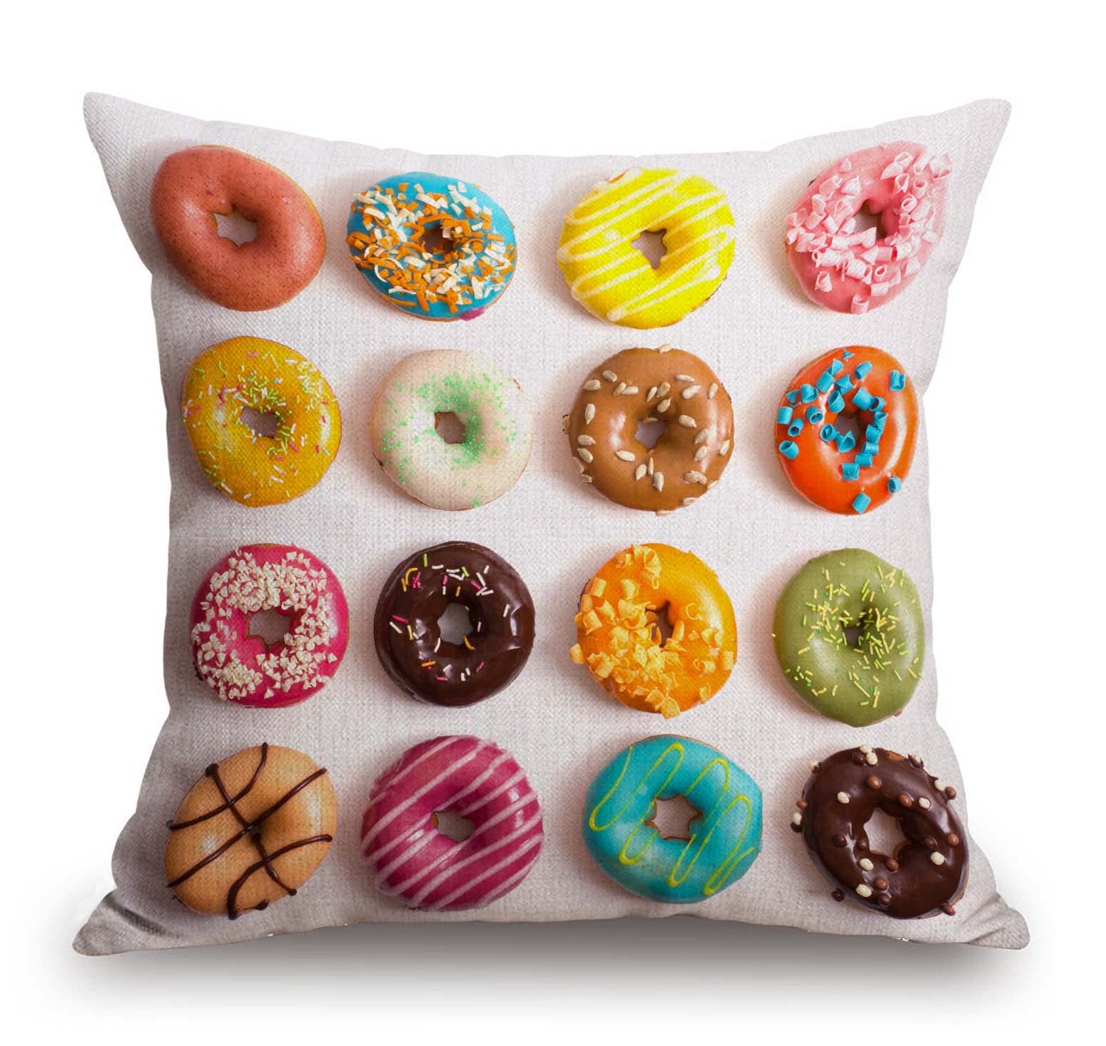 Tssohu Outdoor Patio Throw Pillow Cover Colorful Donuts Farmhouse D  Cor Outside Furniture Swing Seat Bench Chair Decorative Cus