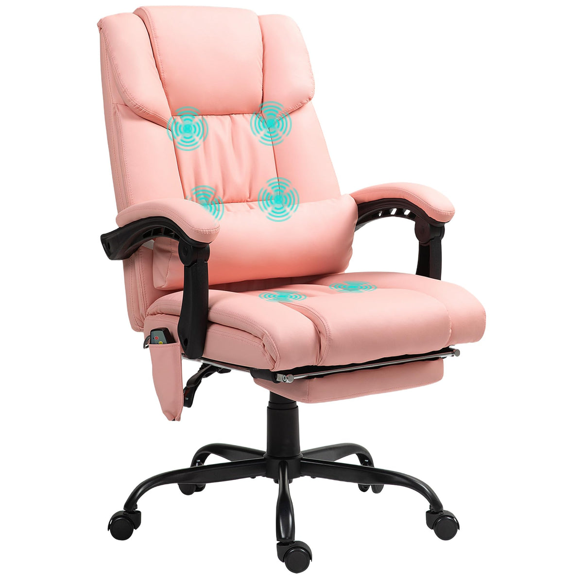Vinsetto High Back Massage Office Chair With 6 Vibration Points, Pu Leather Reclining Computer Chair, Ergonomic Desk Chair With