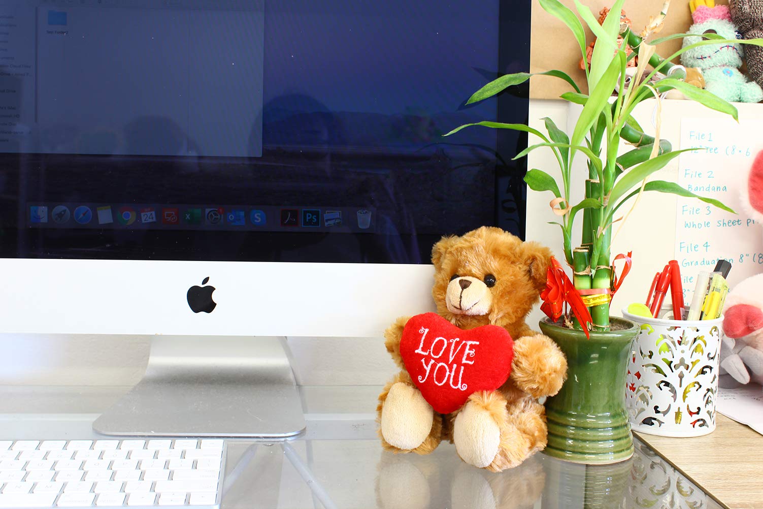 Plushland Stuffed Mocha Heart Bear - Plush Bear Toy For Kids & Adults - Embroidered Heart Pillow - Brown-6 Inches (Colorful Hear