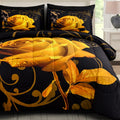 Wongs Bedding Yellow Comforter Set Queen, Reversible Yellow Rose 7 Pieces Bed In A Bag, Lightweight Soft Microfiber Bedding Sets