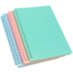 Yansanido Spiral Notebook, 3 Pcs A5 Thick Plastic Hardcover 8Mm Ruled 3 Color 80 Sheets -160 Pages Journals For Study And Notes