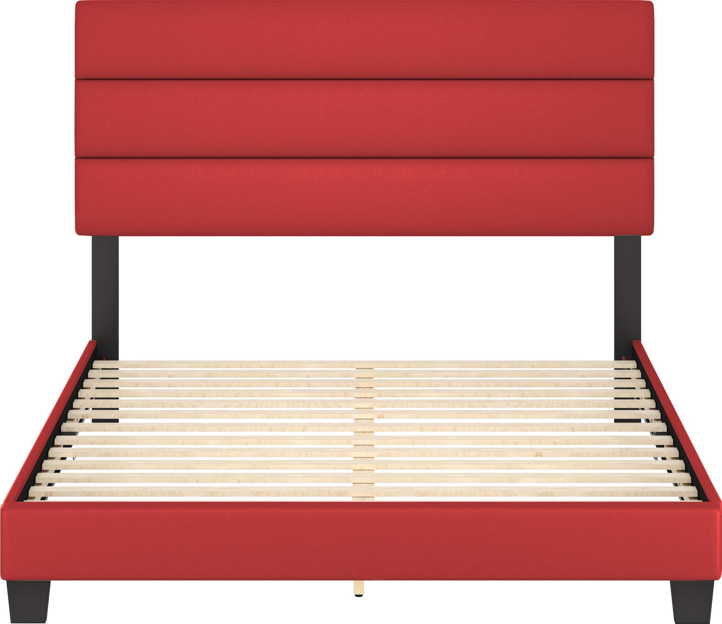 Boyd Sleep Piedmont Upholstered Platform Bed with Headboard, Mattress Foundation with Strong 13 Wood Slat Supports, No Box Spring Required - Thumbnail 2