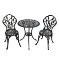 Jardin De Centennial Patio Bistro Set.Rust-Resistant Cast Aluminum Bistro Table Set With Umbrella Hole For Backyard (Tulip Copper)