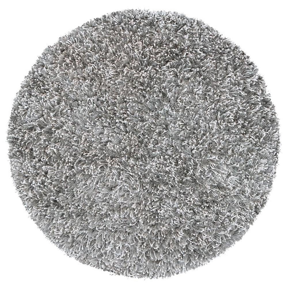 Rizzy Home Alora Decor Pearl 3' Round Solid Lt. Gray Hand-Tufted Area Rug