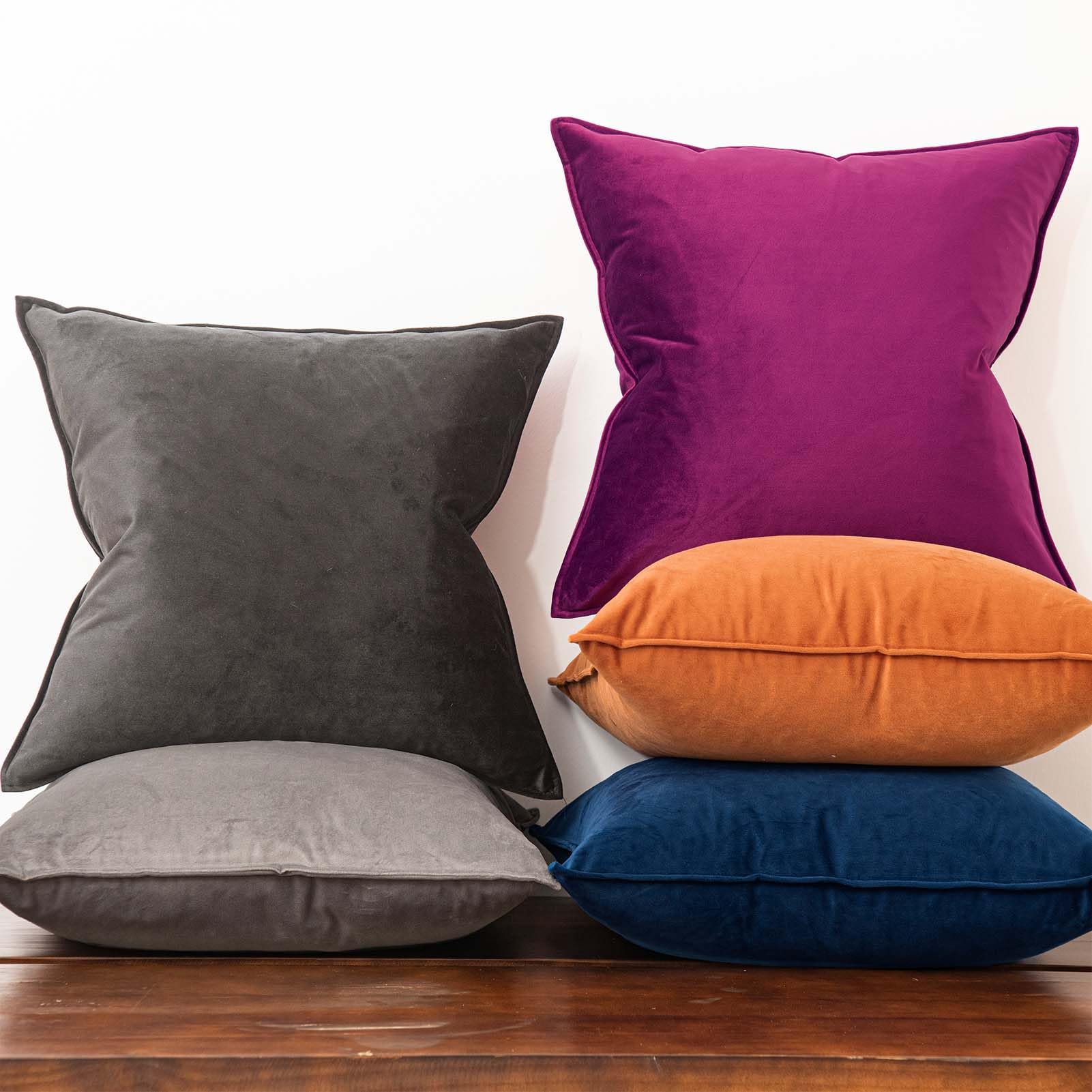 Juspurbet Light Blue Decorative Velvet Throw Pillow Covers 20X20 Inch Set Of 2,Broadside Soft Cushion Case With Invisible Zipper