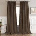 DUALIFE Blackout Curtains/Drapes 120 Inches Long, Light Blocking Privacy Draperies,52 inches by 120 inch,2 Panels,Brown