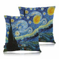 Swono Van Gogh Throw Pillow Covers, Abstract Starry Night Countryside Set Of 2 Cushion Case Pillow Cover For Bed Sofa Couch, Hal
