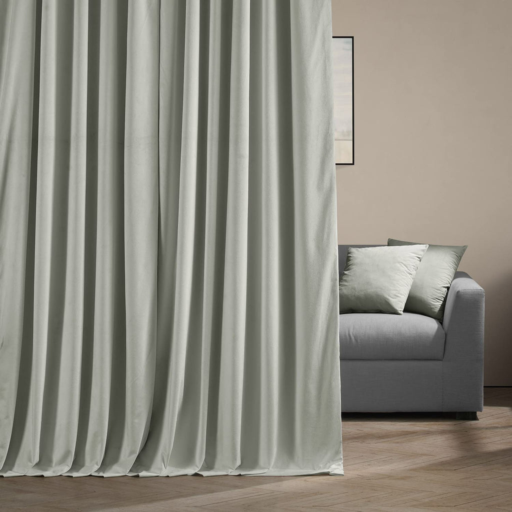 Hpd Half Price Drapes Signature Velvet Thermal Blackout Curtains For Living Room 96 Inch Long (1 Panel) Rod Pocket Insulated Blackout Curtains For Bedroom Window Curtains, 100W X 96L, Reflection Grey