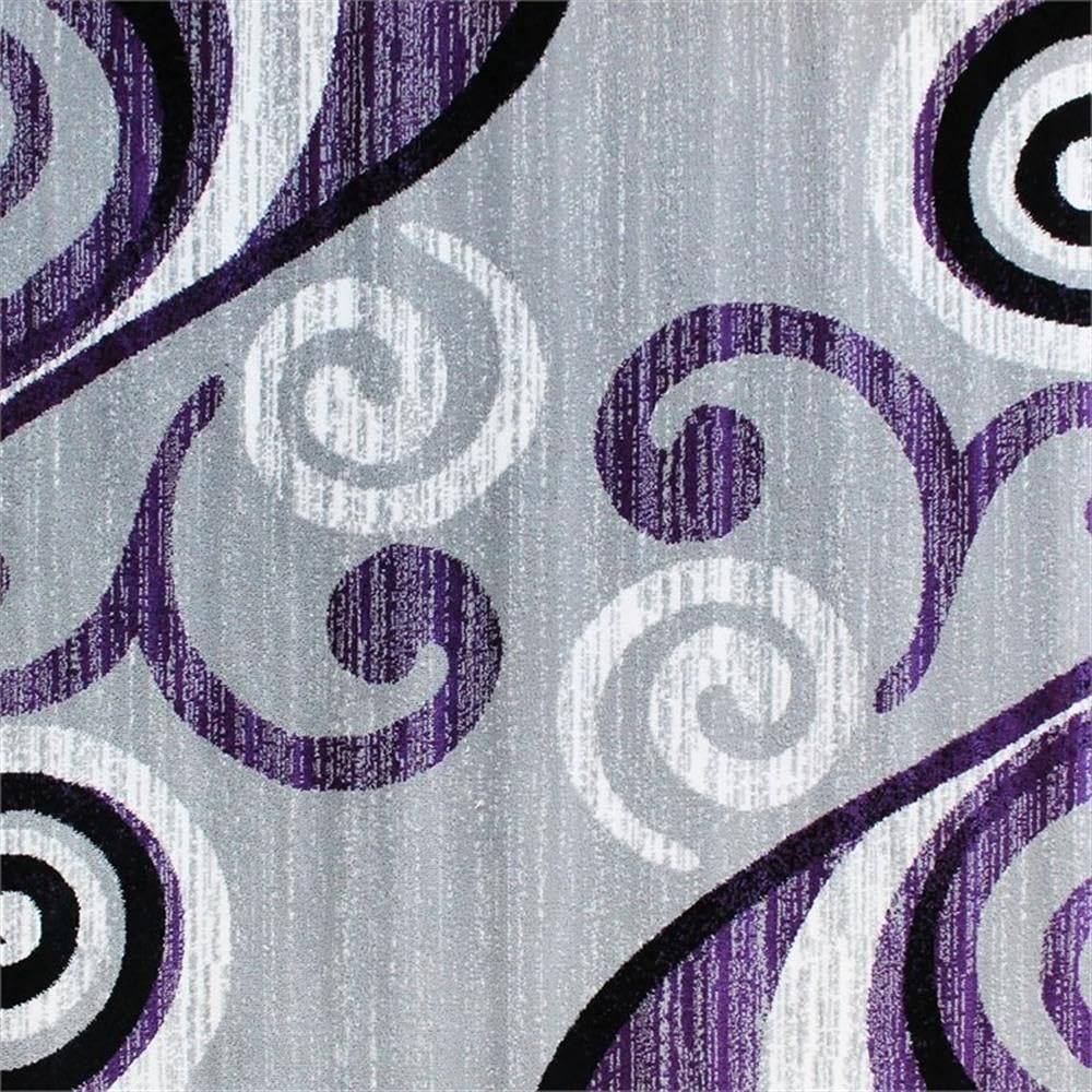 Flash Furniture Valli Collection Area Rug - High Pile Purple Olefin Rug - 5' X 7' Area Rug - Jute Backing - Hallway, Entryway, Bedroom, Living Room